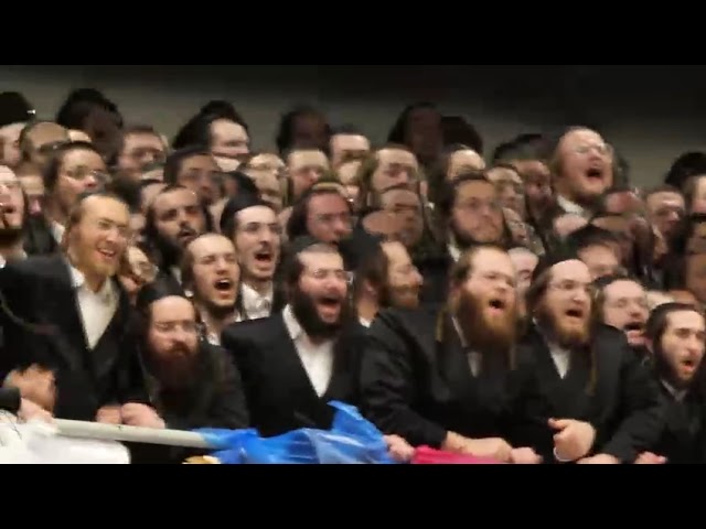 Crowds Dance As The Gerrer Rebbe Dances With his Grandson  At His Wedding - Adar II 5784