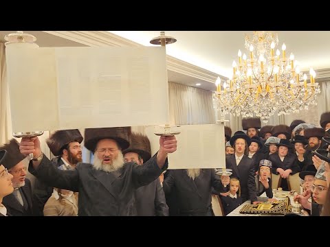 Double Hachnusas Sefer Torah at Belz Lakewood